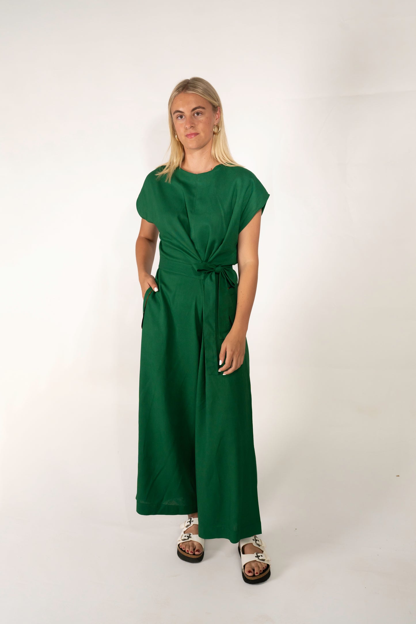 Green Linen Jumpsuit