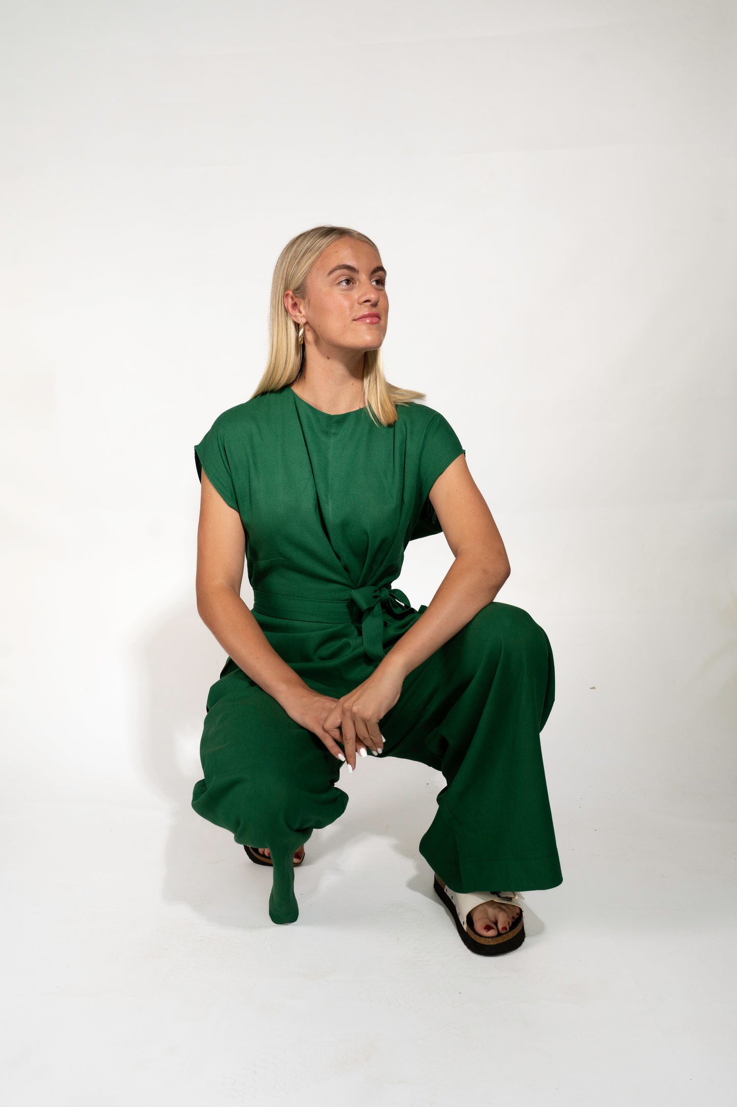 Green Linen Jumpsuit